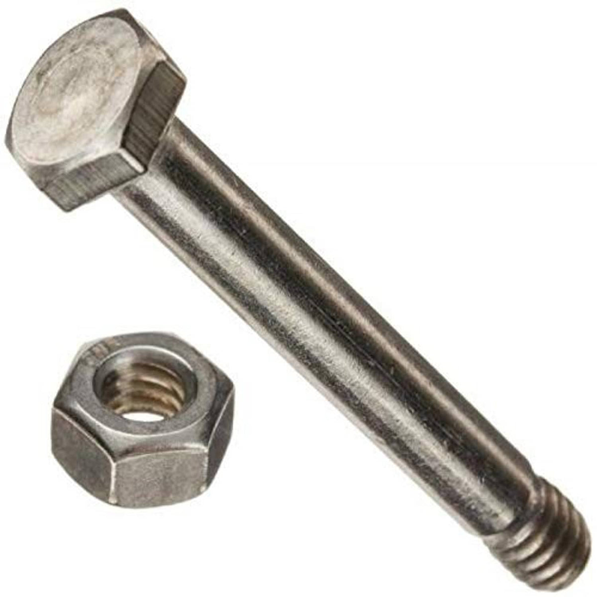 Chrome metal threaded connector bolt with hex nut for vacuum head handle