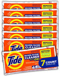 Tide washing machine cleaner boxes, orange-and-blue pack of 7 single-use pouches