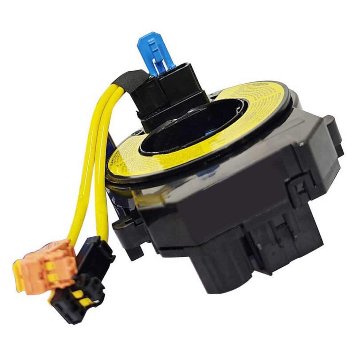 Wheel clock spring spiral cable with blue connector and yellow lead wire
