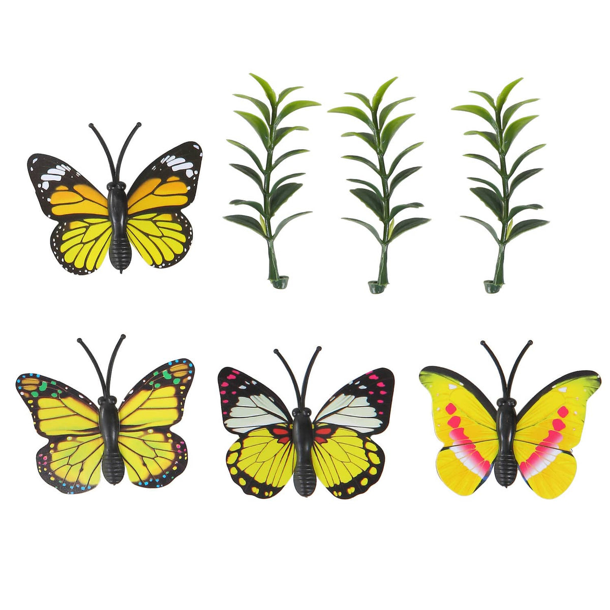 Set of decorative replacement butterfly accessories with four colorful designs