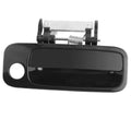 Black exterior door handle with spring latch mechanism, front right passenger side