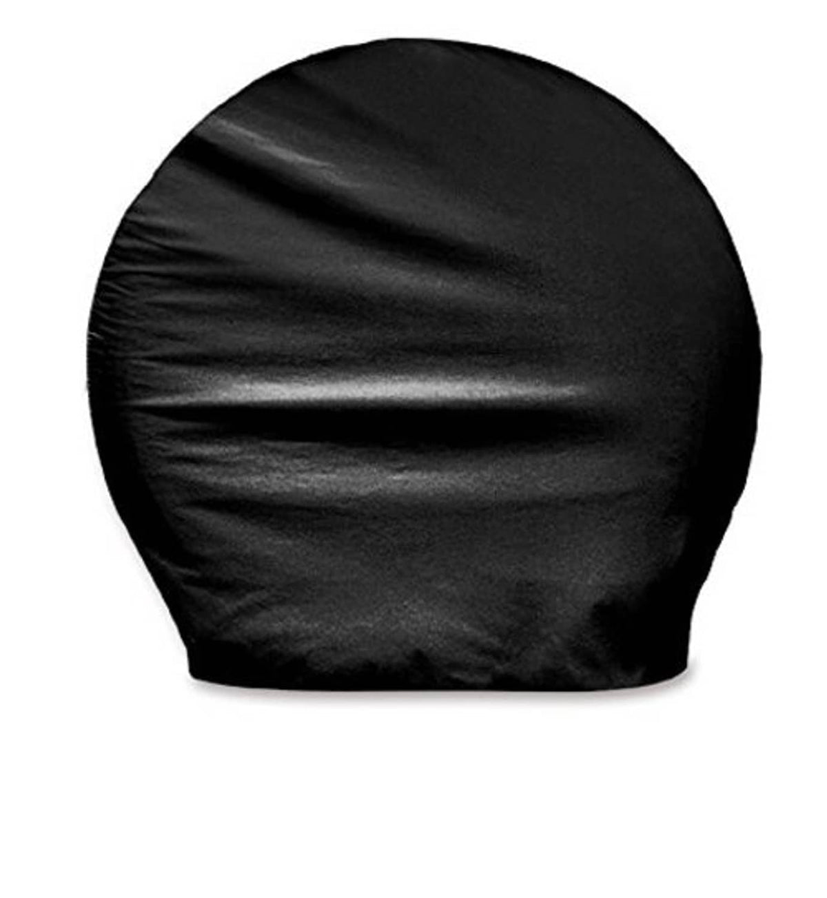 Black vinyl tyre guard cover cap, rounded dome shape with elastic hem