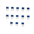 Trimmer potentiometer assortment kit with 3-pin blue single-turn modules, set of 13