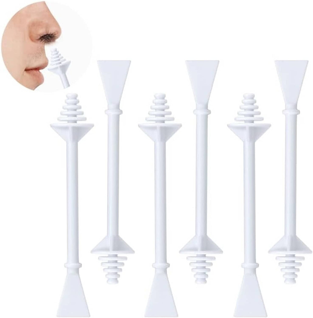 Nose wax applicator stick set with disposable spatulas, white, 60 pieces