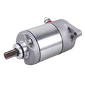 Starter motor assembly with silver housing and pinion drive shaft