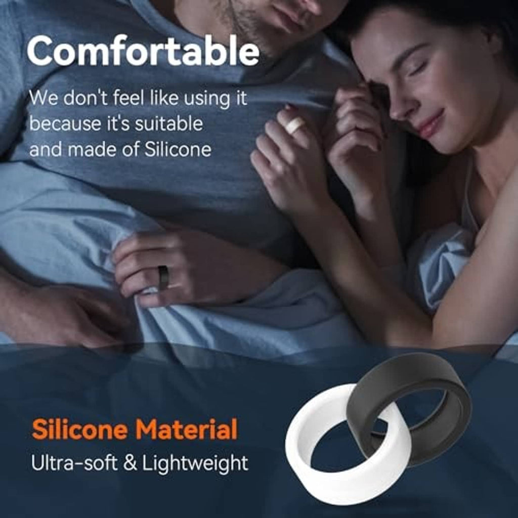 White and black silicone Oura Ring protector covers, ultra-soft lightweight design