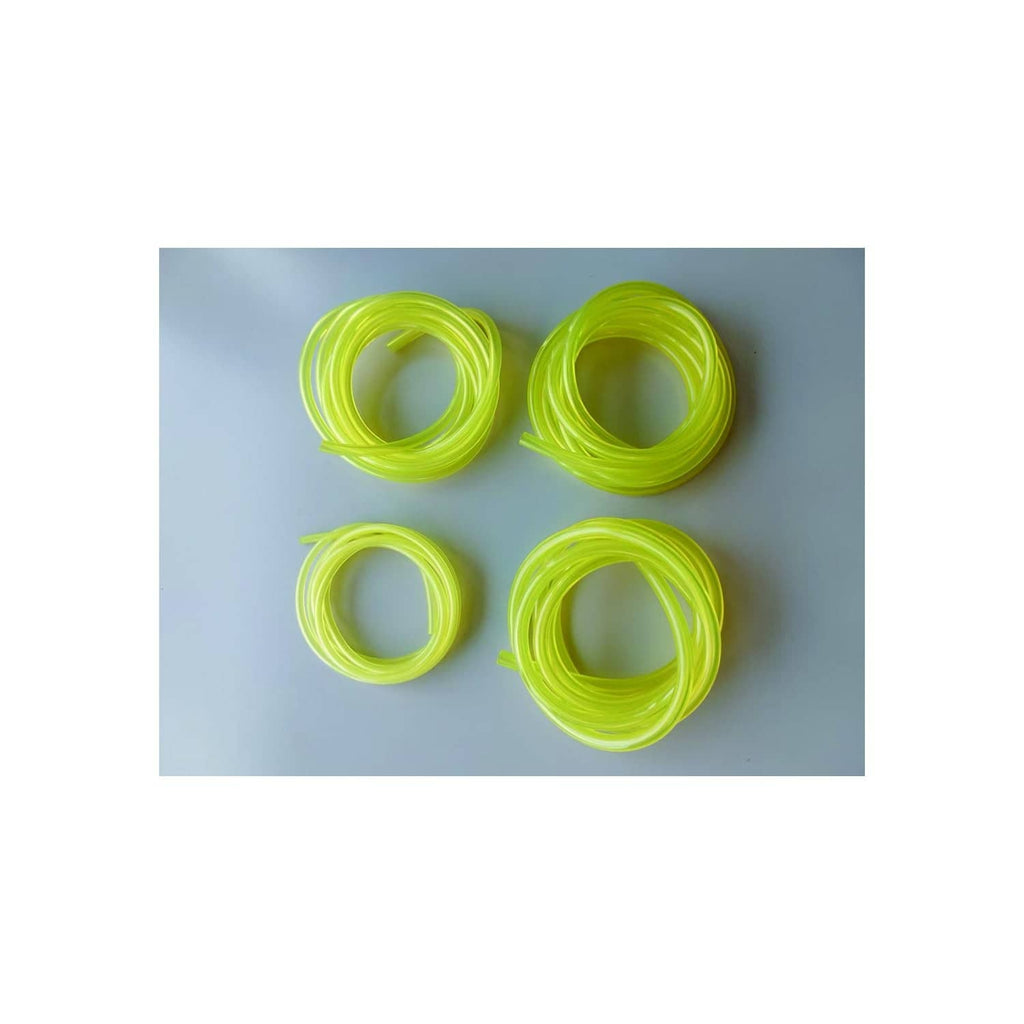Yellow-green gas fuel line hose tubing set, four small coils