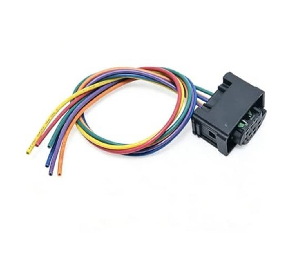 Electronic throttle body pigtail connector wire harness with multi-wire plug and leads