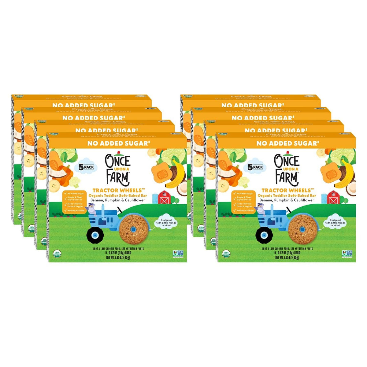 Once Upon A Farm toddler organic banana soft baked bar multipack, no added sugar.