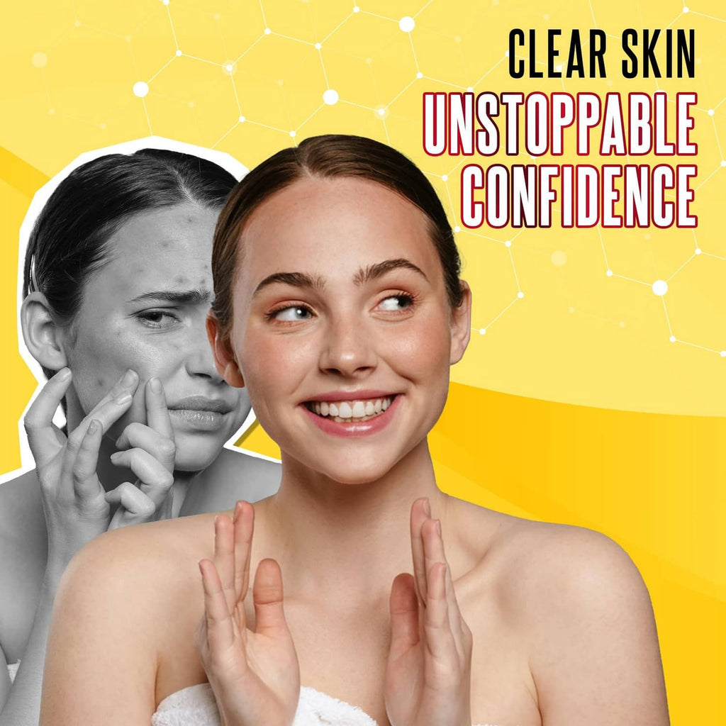 Cream sulfur soap bar held in hand, person with towel and visible soap lather