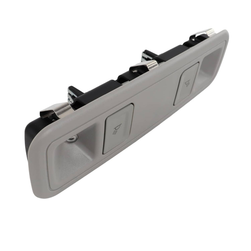 Gray rear dome light lamp side view with switch panel and mounting hardware