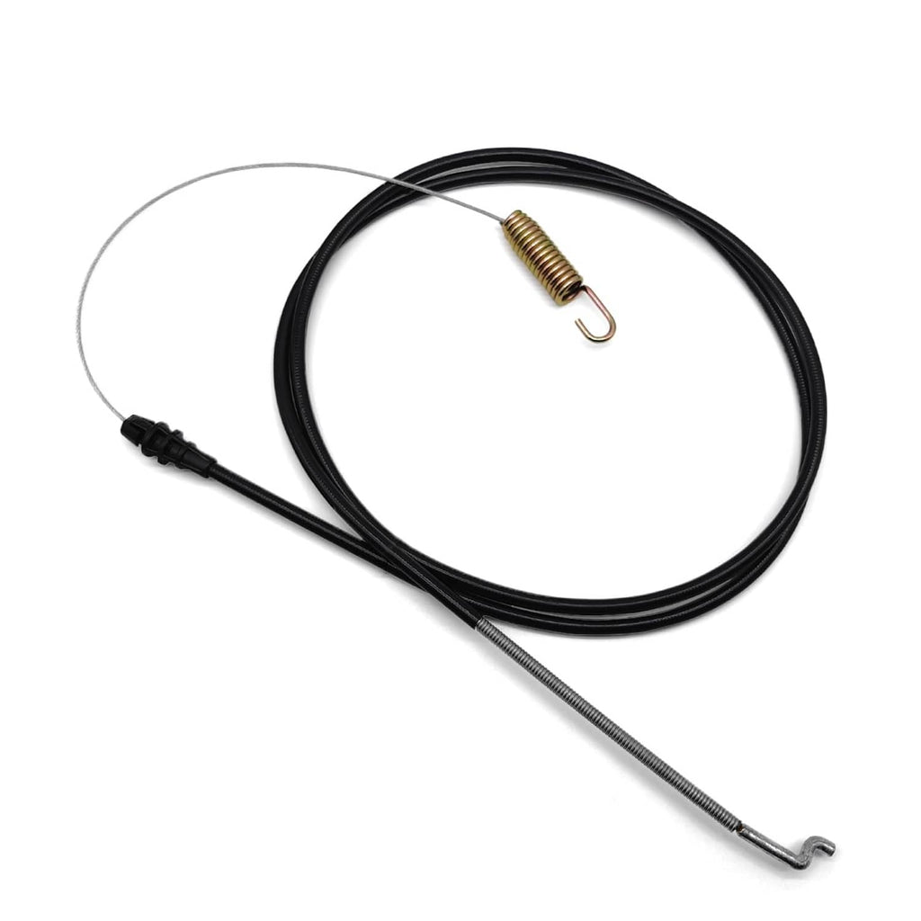 Black traction cable with tension spring, black connector, and metal end clip
