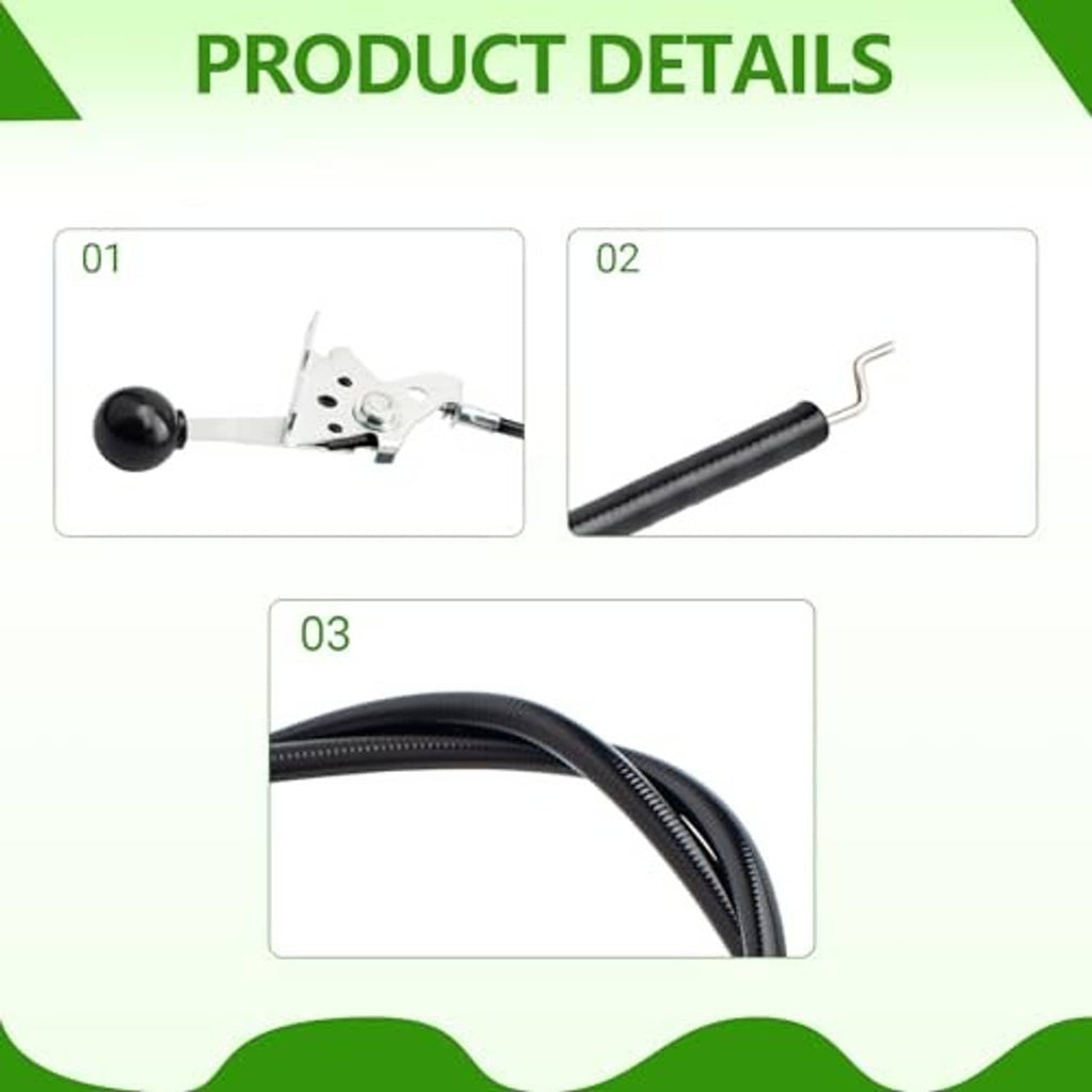 Throttle cable bracket detail with black knob and black cable sheath