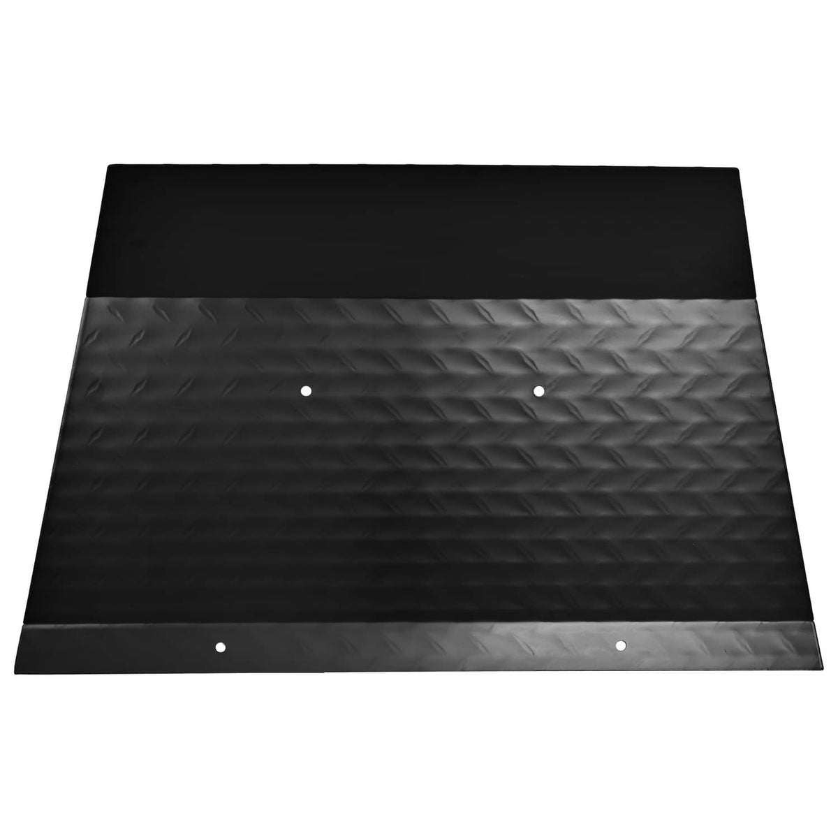 Black front shock bumper cover panel with diamond texture and bolt holes