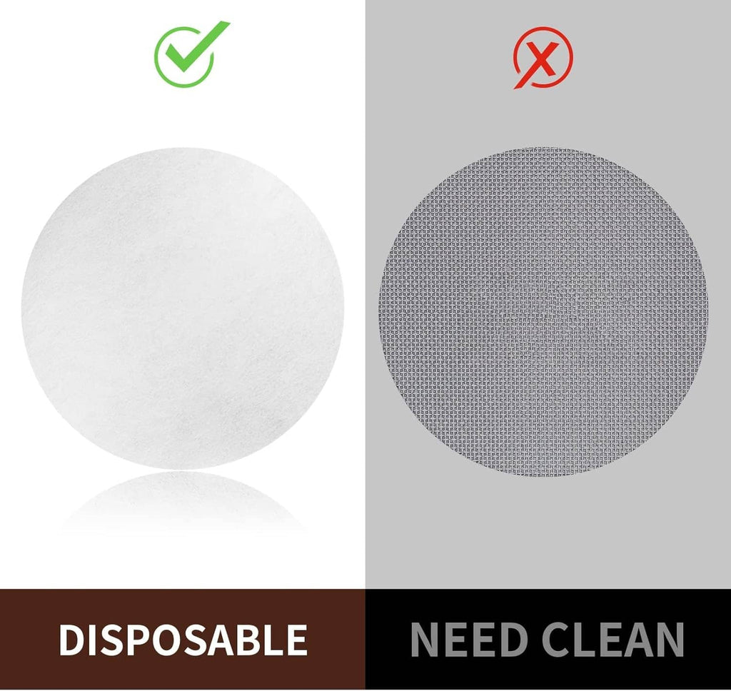 Round white paper coffee filter disc, single sheet (53–54 mm)