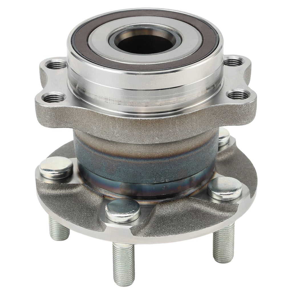 Rear wheel hub bearing front view with bearing seal ring and lug mounting bolts