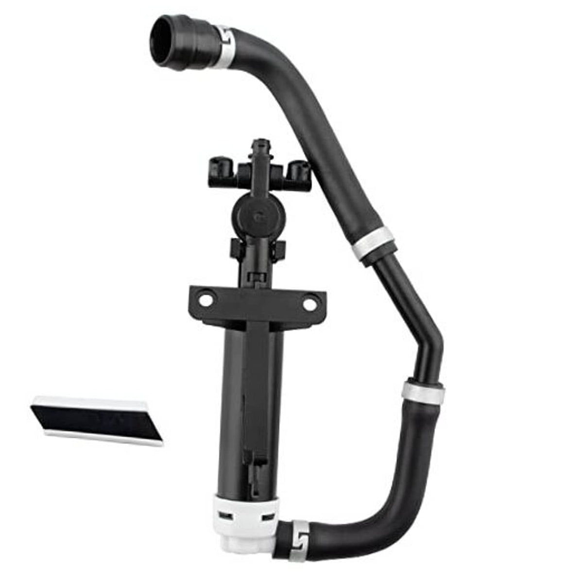Headlight washer nozzle jet sprayer hose with mount bracket, black and white