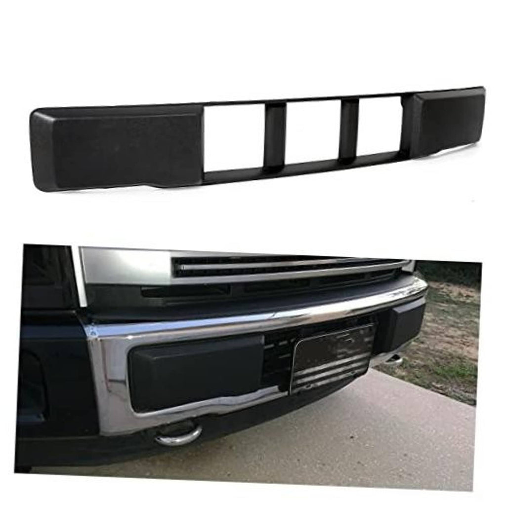 Black lower front bumper grille insert with multiple horizontal openings