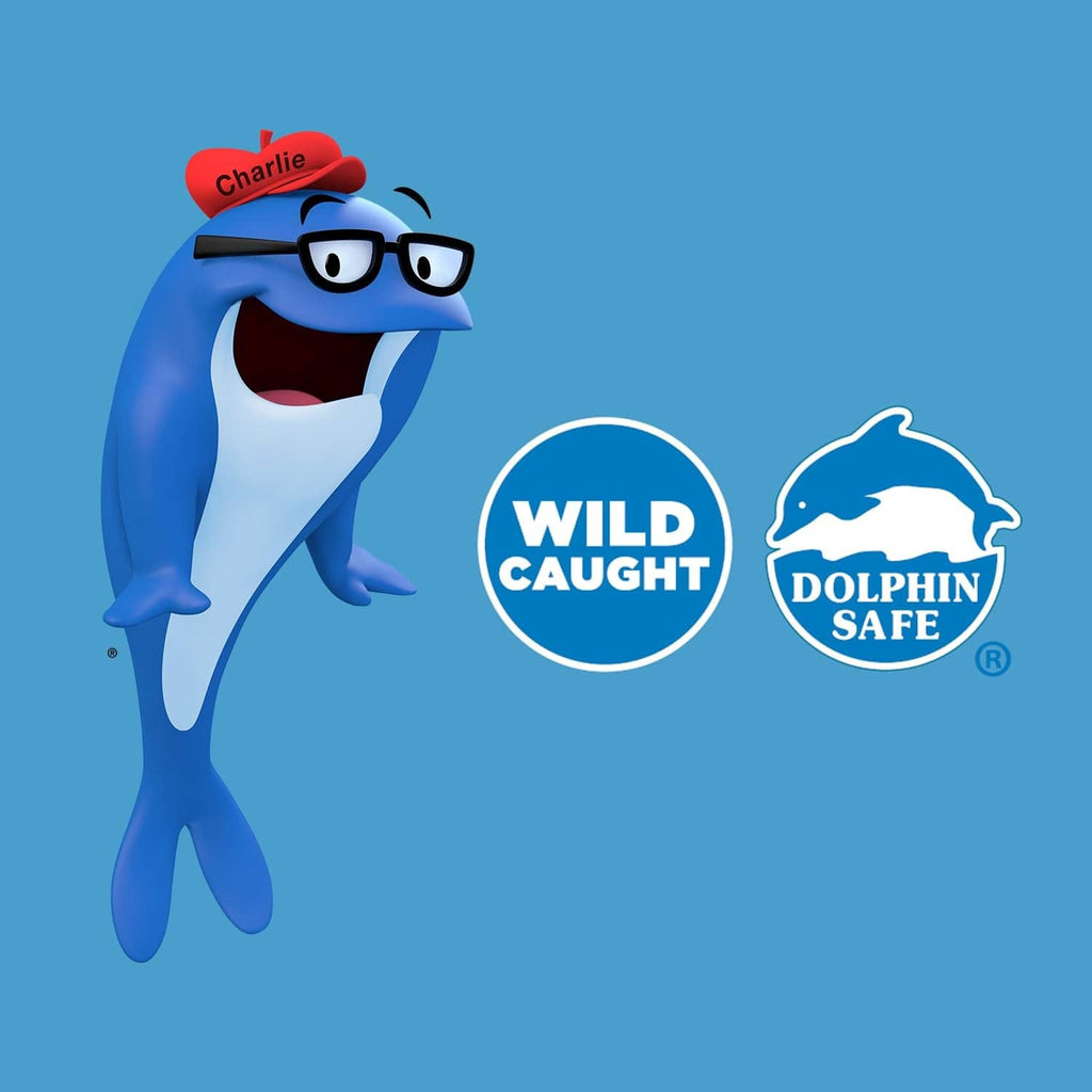Wild caught, dolphin safe logo graphics on StarKist tuna salad kit packaging