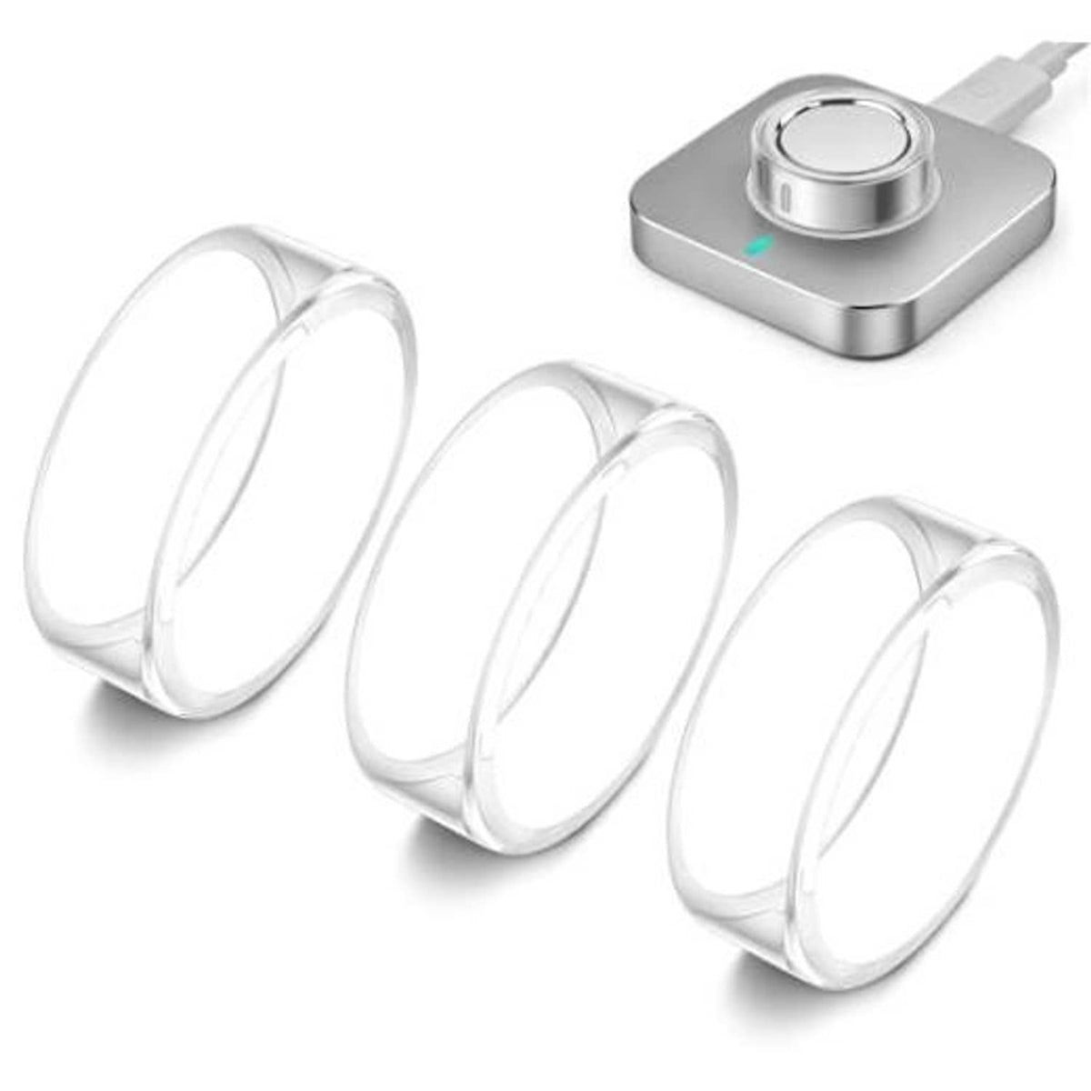 Clear TPU ring covers, 3-pack with protective sleeves for ring size 8