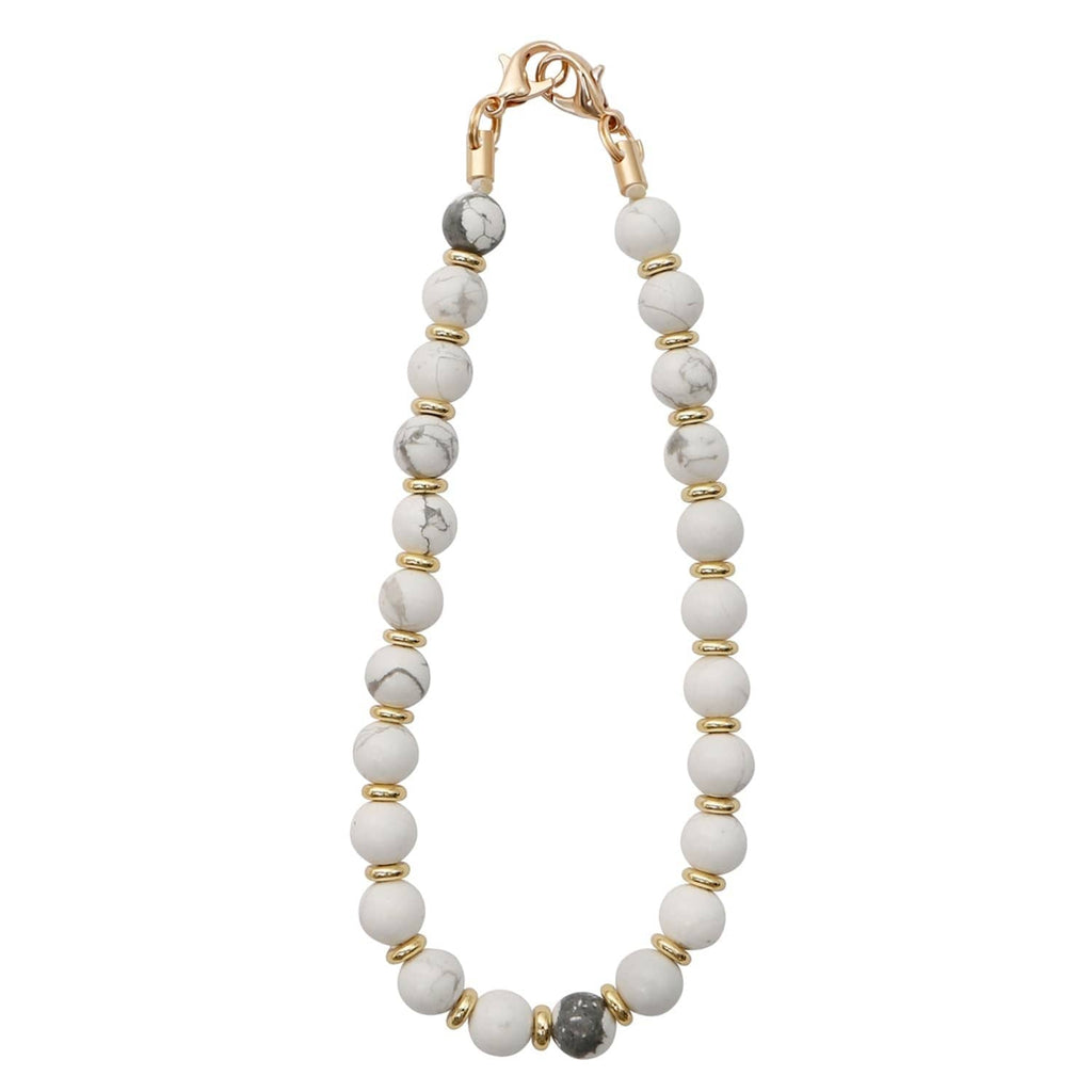 RivetOak TENOC Marble Beaded Phone Wrist Strap, Cellphone One Size, B-marble White