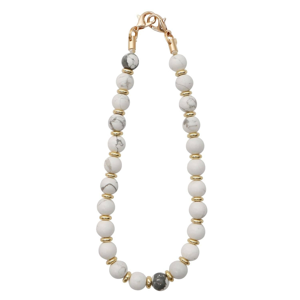 RivetOak TENOC Marble Beaded Phone Wrist Strap, Cellphone One Size, B-marble White