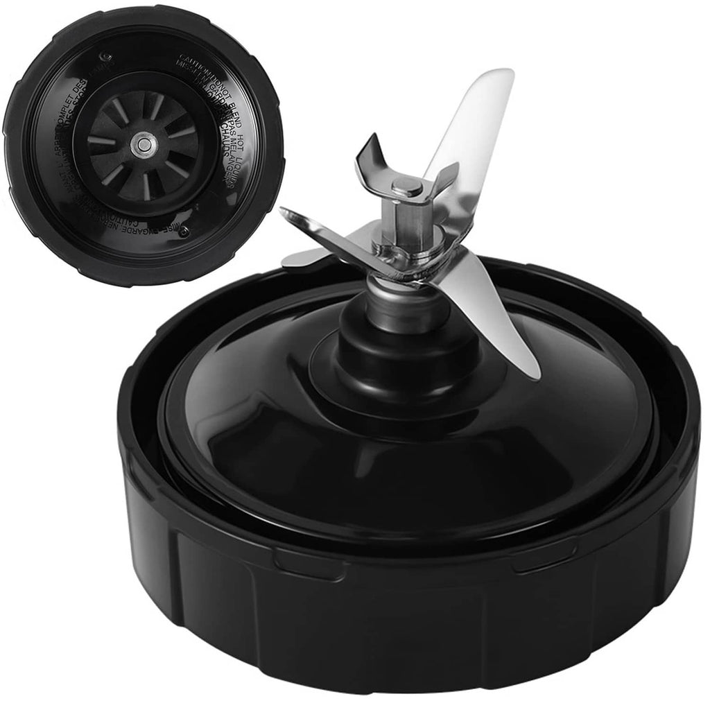Black 7-fin extractor blade assembly with circular motor base, replacement blender part