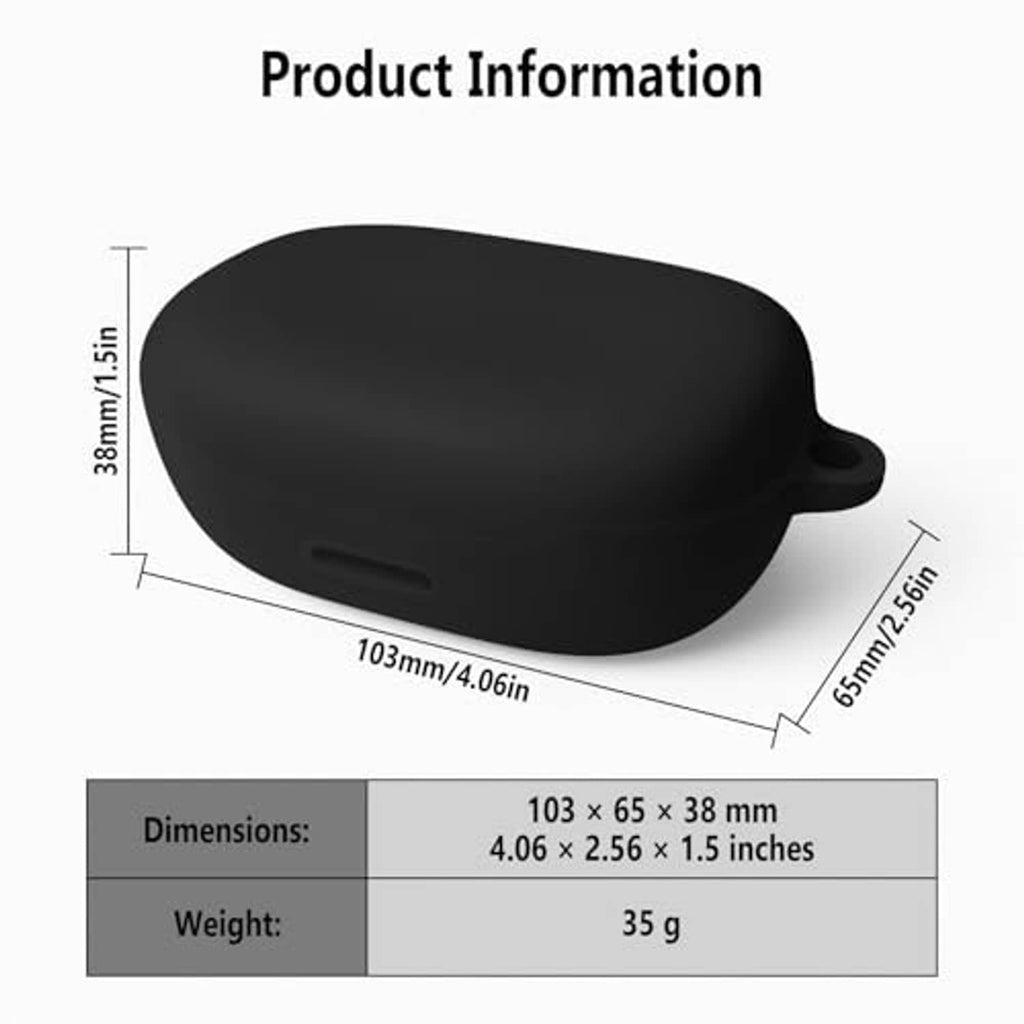 Black silicone case cover, side profile with small tab