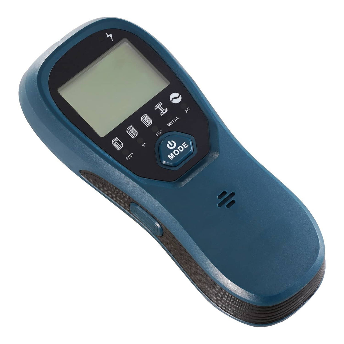 Handheld electronic wall scanner with LCD display and MODE buttons