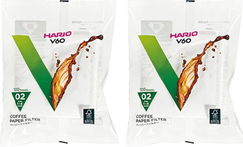 Hario V60 size 02 white paper coffee filters, 200-count pack