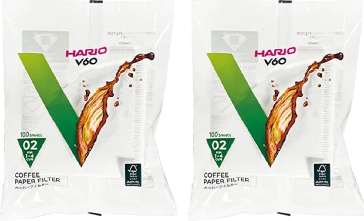 Hario V60 size 02 white paper coffee filters, 200-count pack