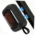 Black silicone speaker case with mesh front and wrist strap, exposed controls