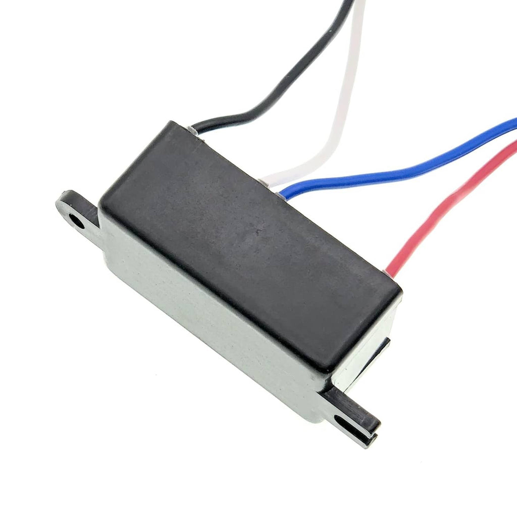 Electronic centrifugal switch oil pump motor side profile with mounting bracket and wires