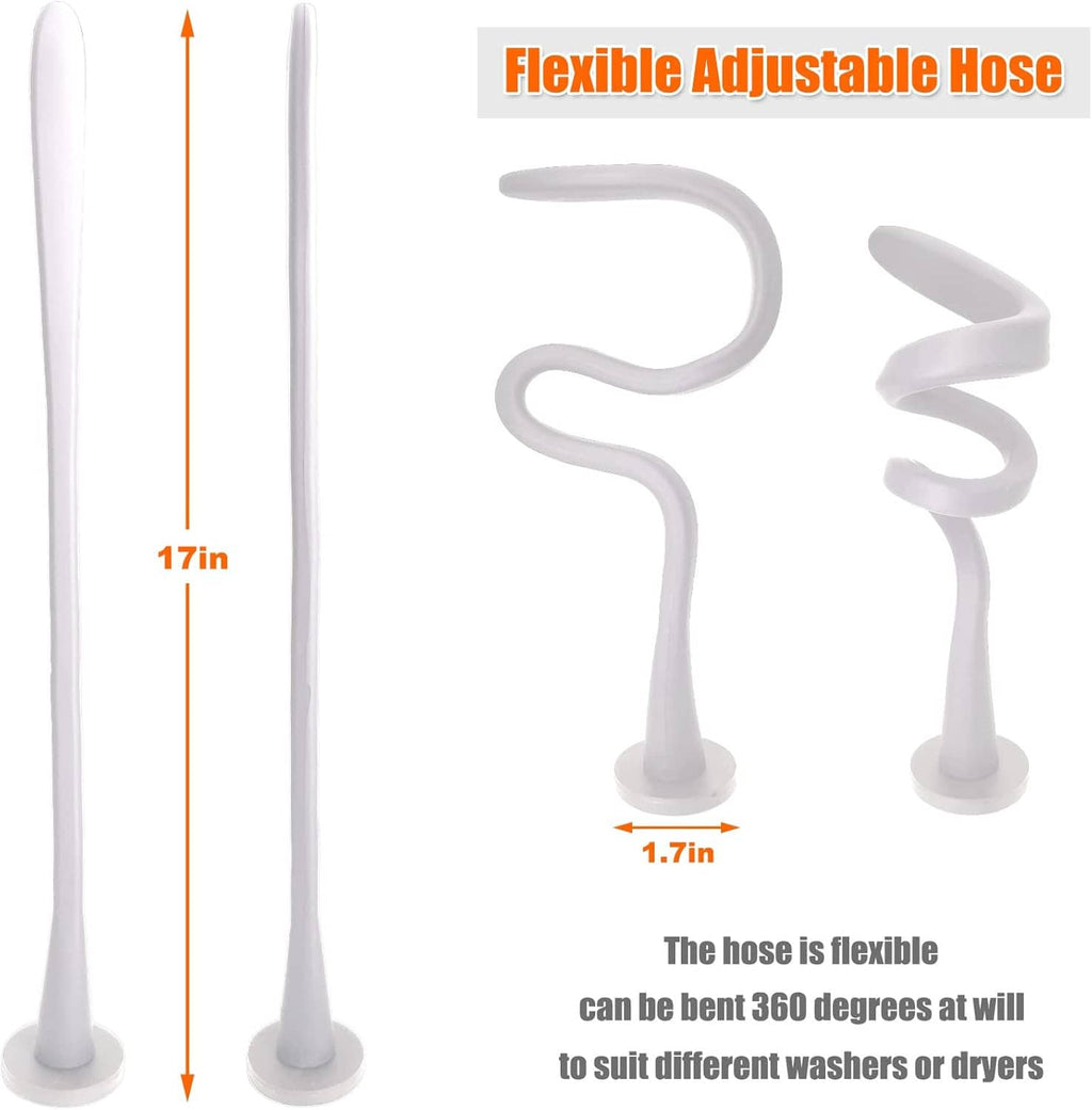 Adjustable white washer door prop hose with flexible U-shaped stopper arms