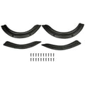 Front and rear golf cart fender flares set, black plastic with mounting hardware screws