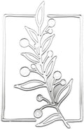 Floral tree branch metal cutting die with leaf and bud cutout details