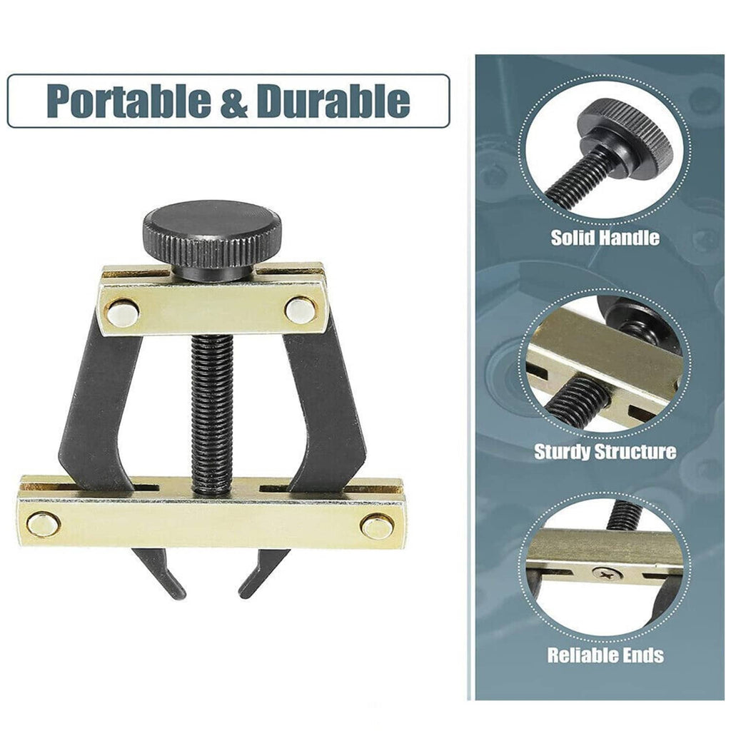 Portable chain detacher breaker tool with black knob handle and gold frame