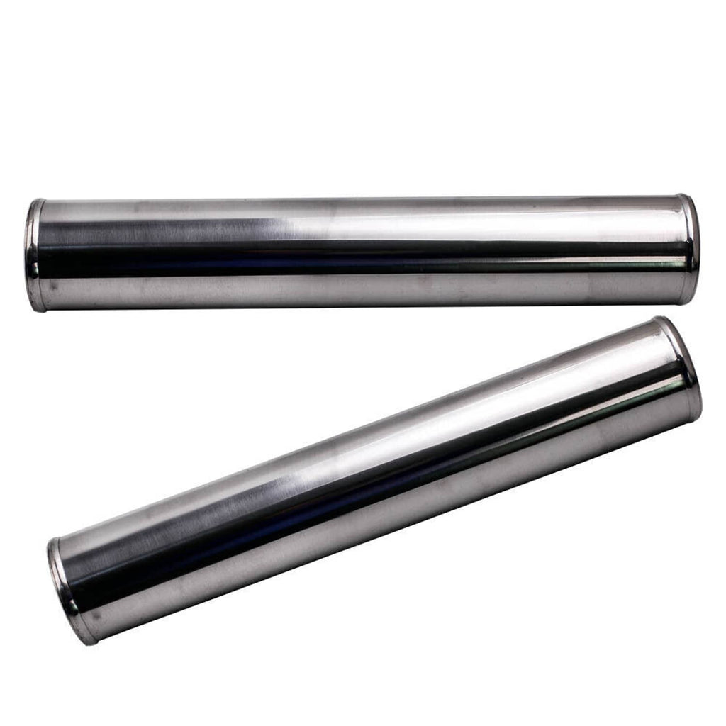 Polished aluminum straight tube sections with open ends