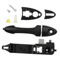 Exterior door handle kit with black handle, reinforcement plate, and mounting hardware