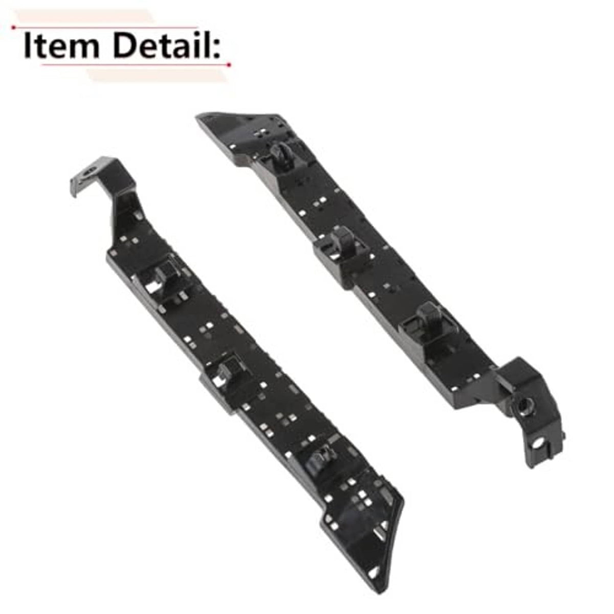 Two-piece black bracket assembly with mounting brackets and connector tabs