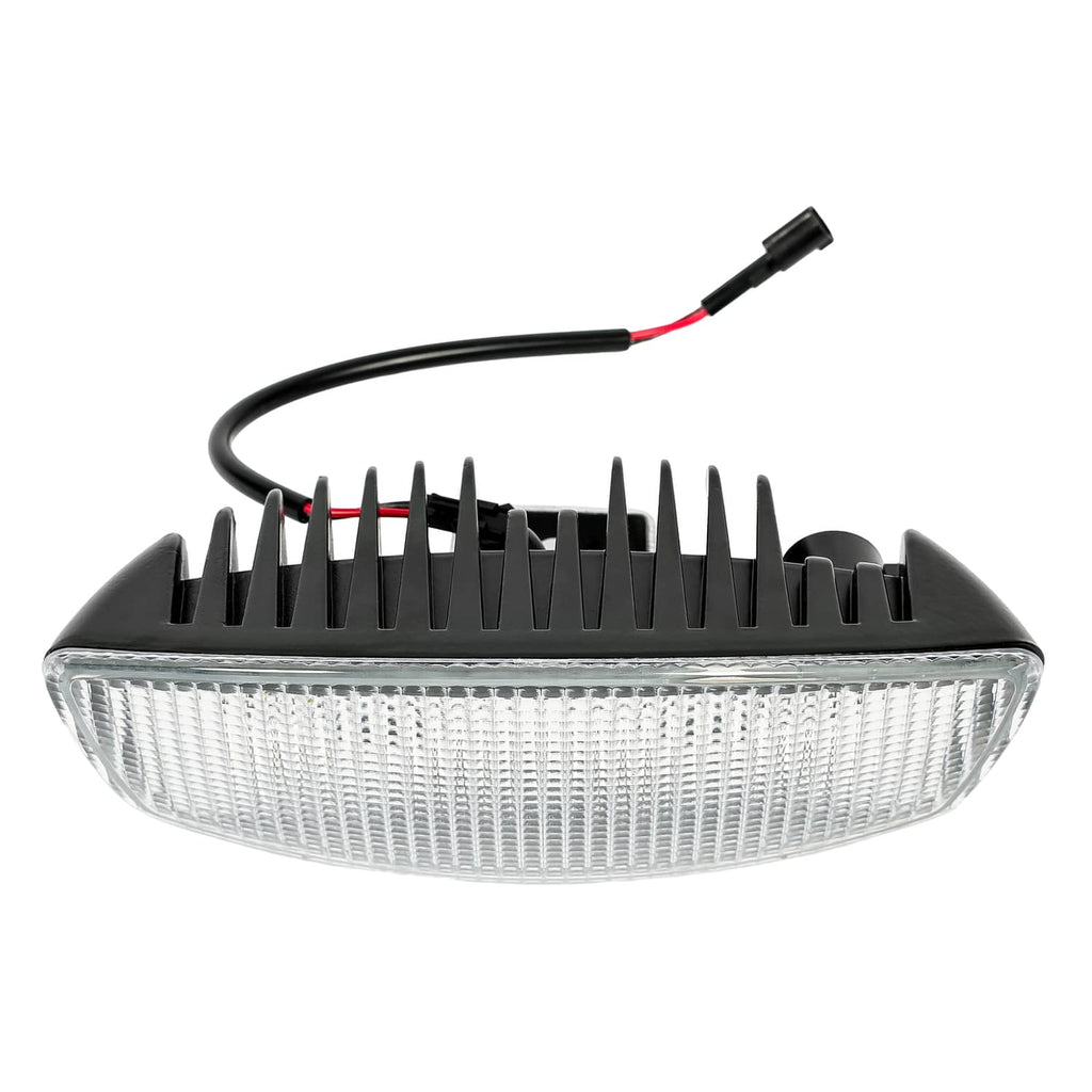 LED cab roof marker light showing clear lens, black finned housing, red/black pigtail