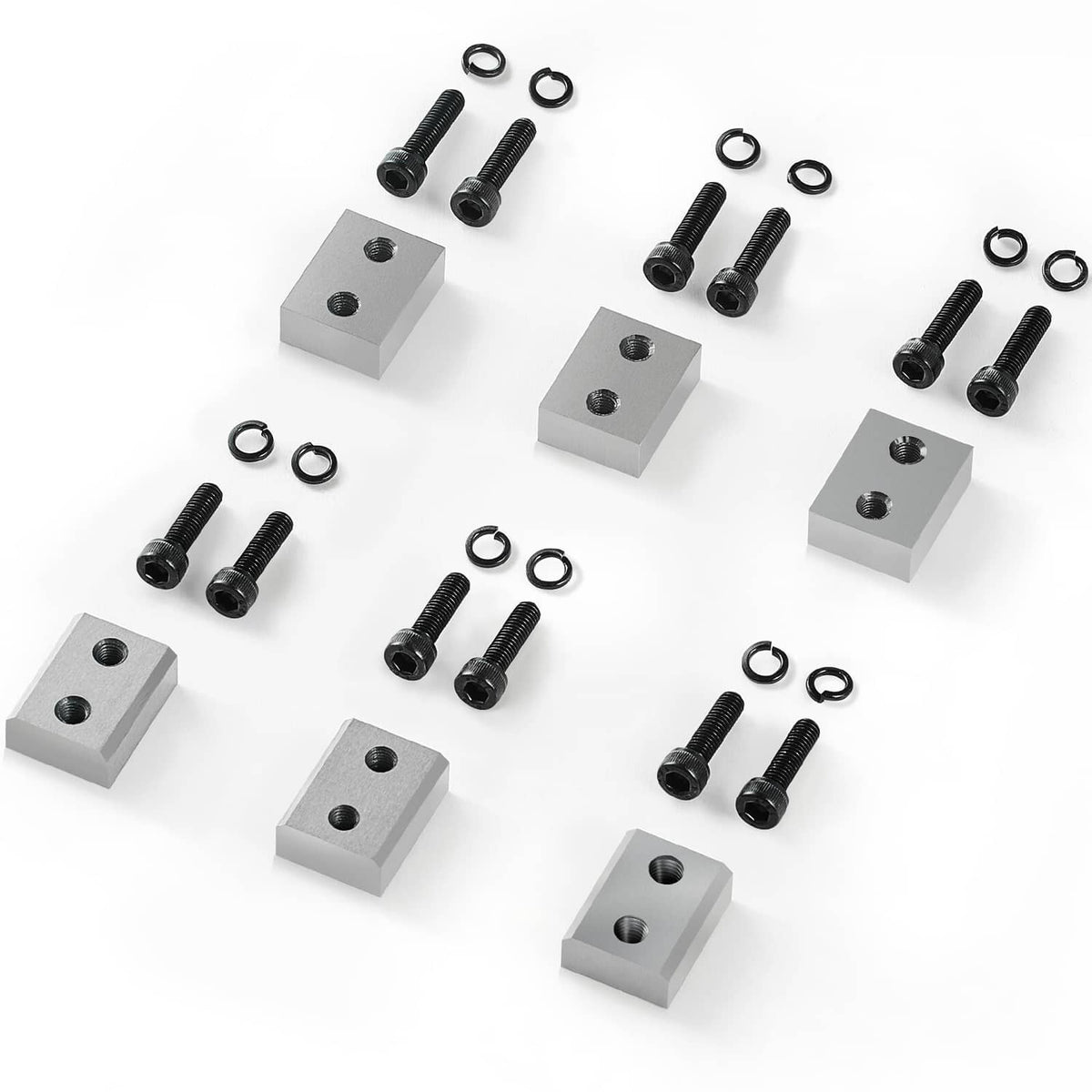Set of electric rebar cutter blade jaw replacement blocks with screws and nuts