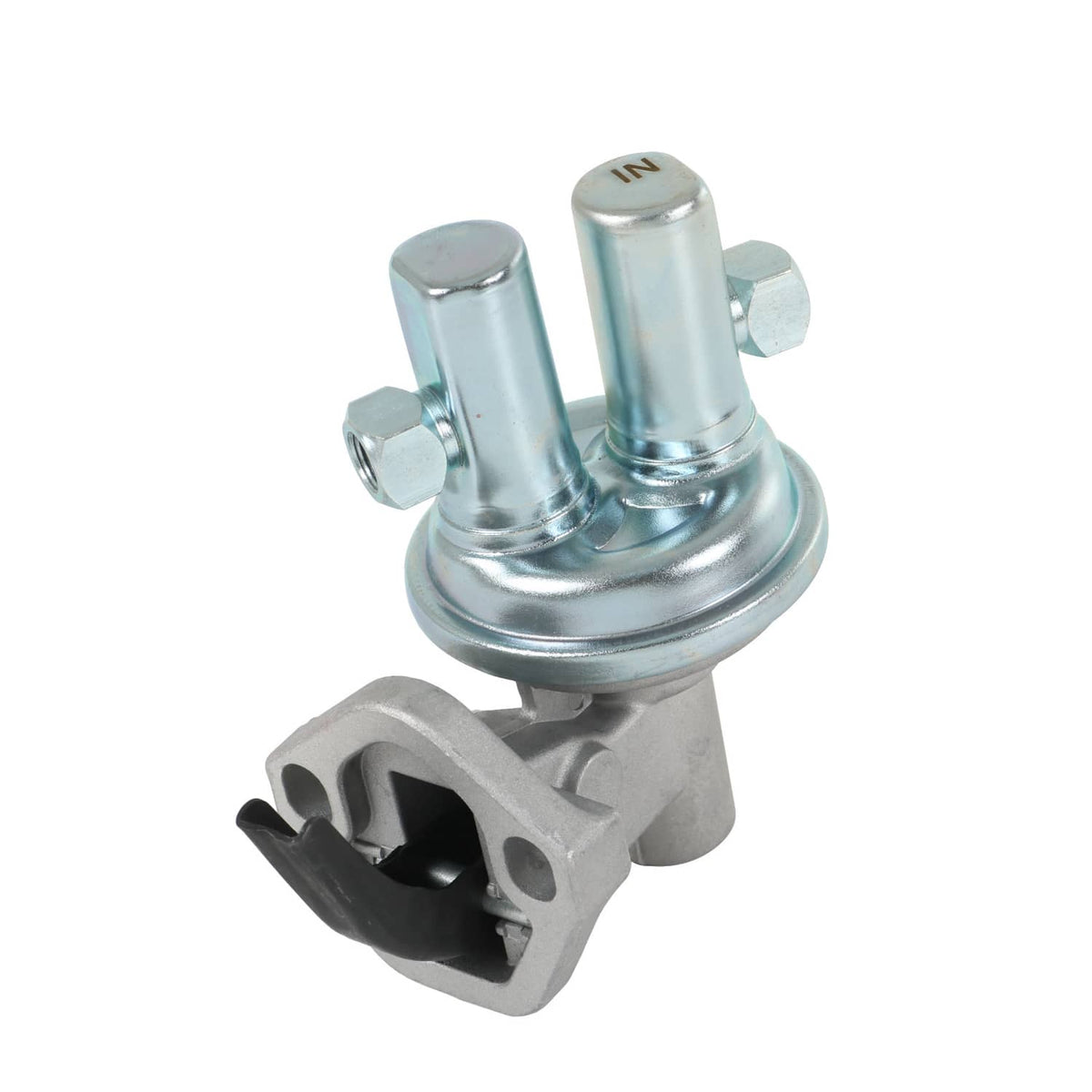 Fuel lift transfer pump with dual top fittings and gray side mounting bracket