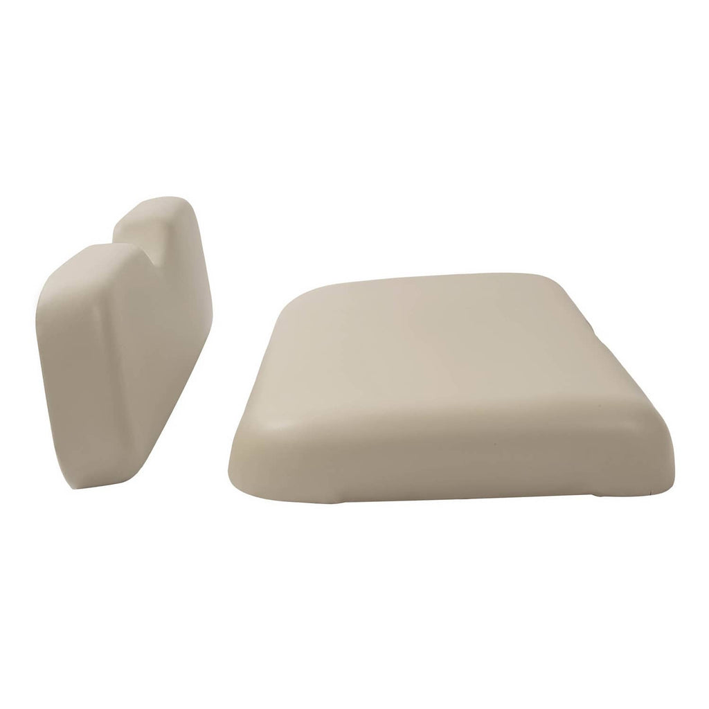 Stone golf cart seat cushion set: bottom pad with separate backrest piece, molded foam