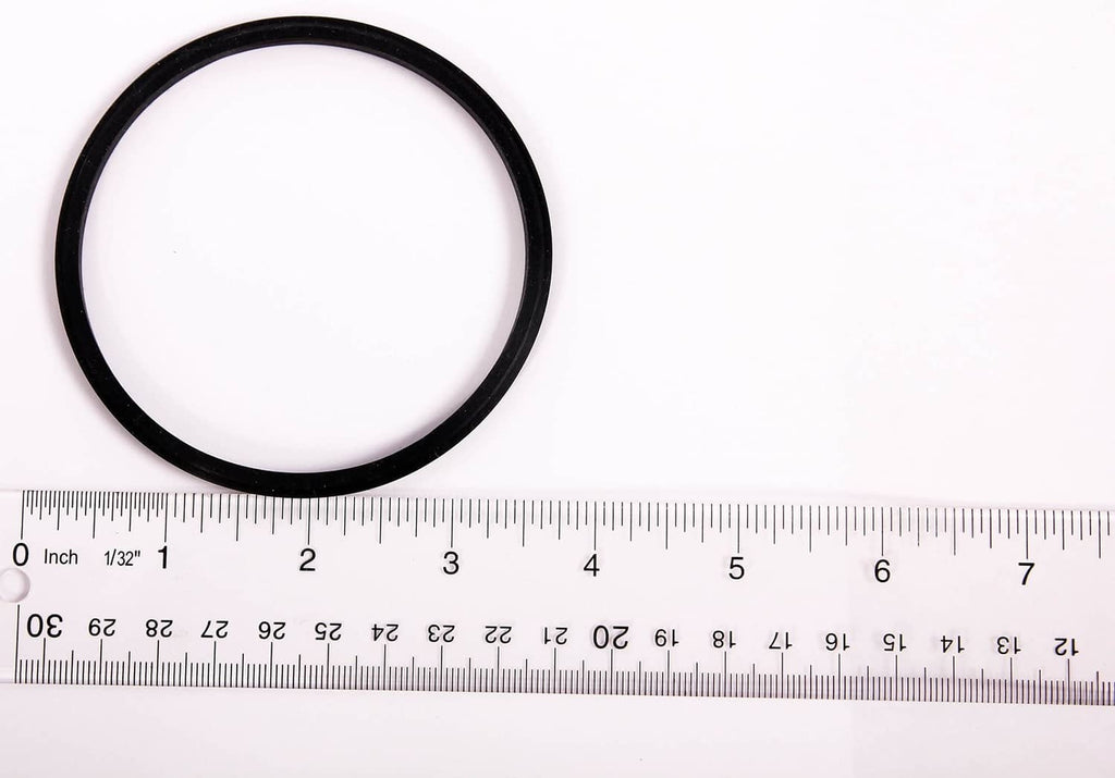 Black rubber gasket seal ring with sizing ruler for measurement