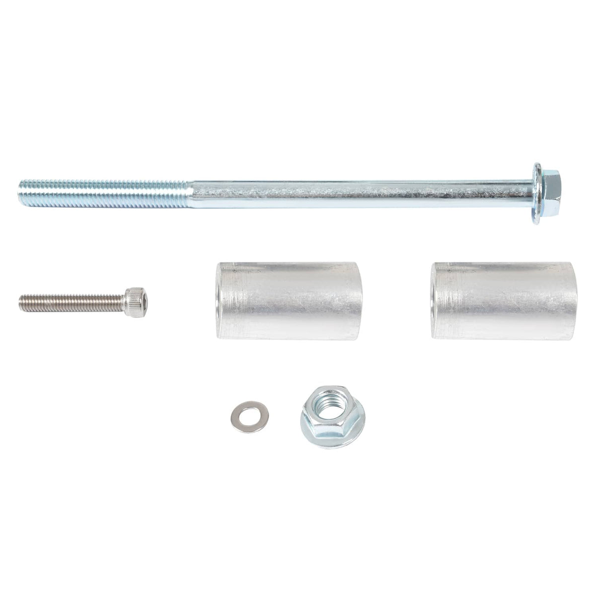 Crash bar installation hardware kit: bolts, nuts, and silver spacers