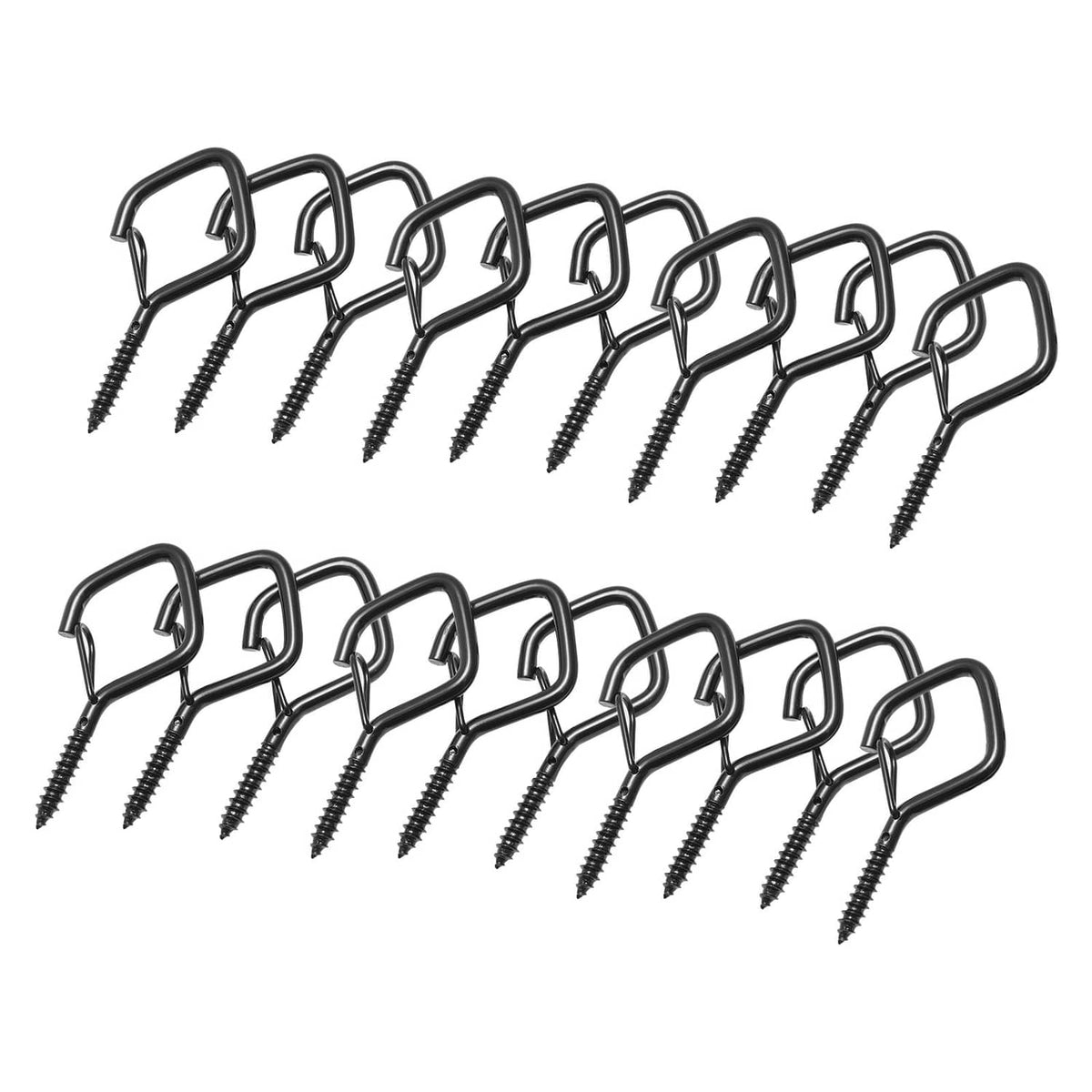 Set of 20 black Q-hanger screw hooks with threaded mounting screws