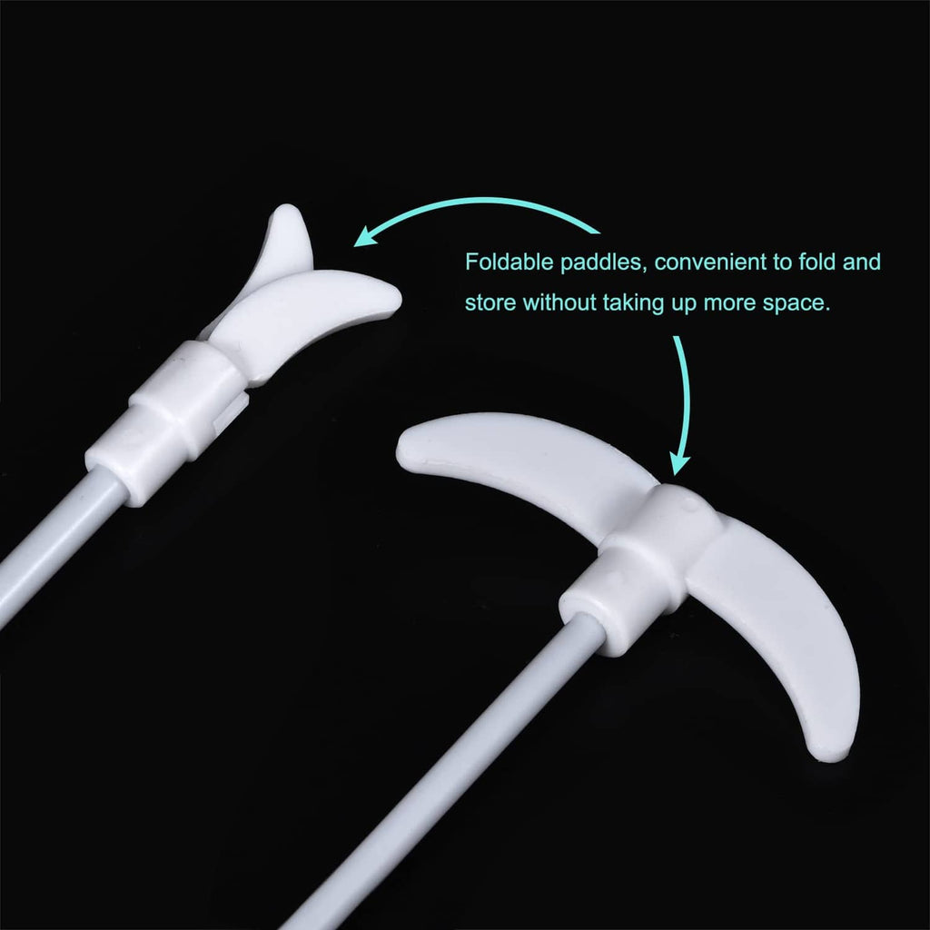 Foldable paddle PTFE-coated stirring rod with curved magnetic end caps