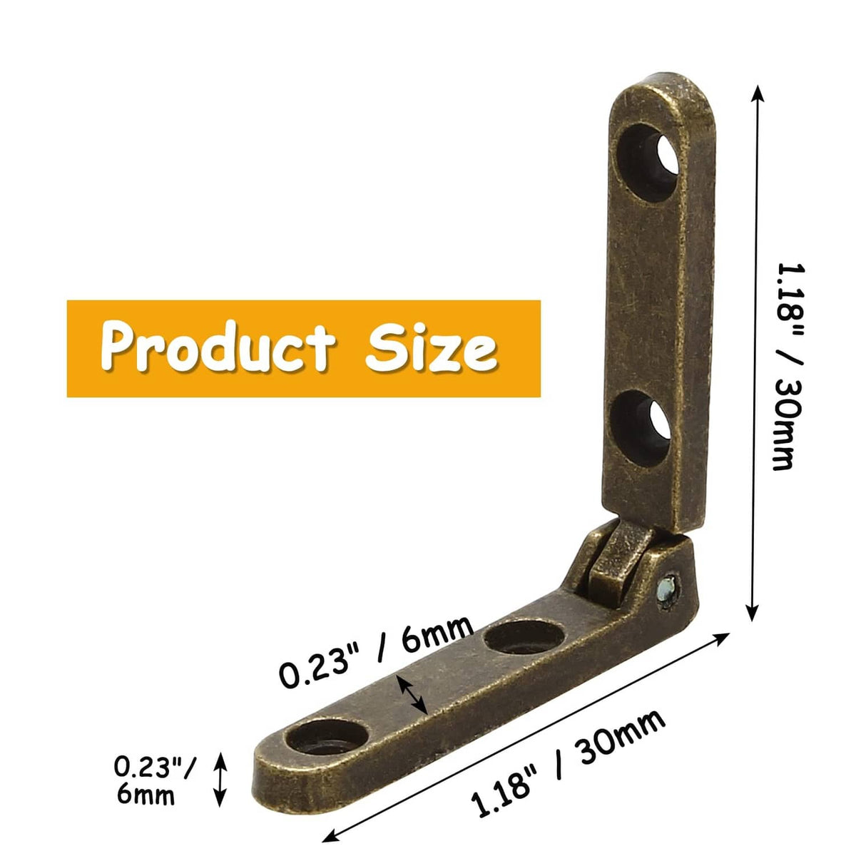 Bronze hinge hardware size approx 30mm length, 6mm plate width