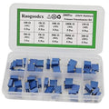 Multiturn trimmer potentiometer kit in clear case with blue module components